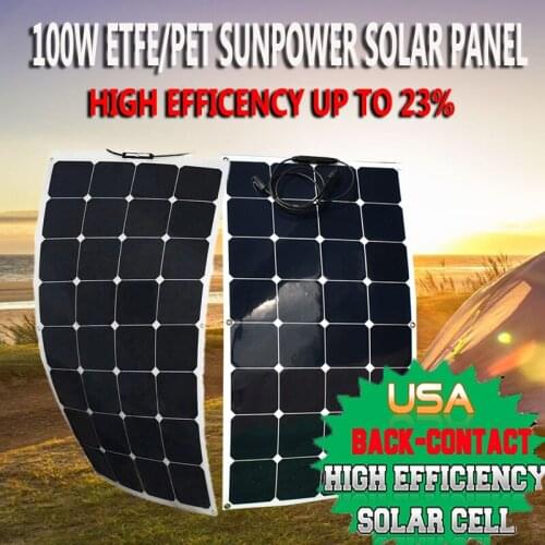 Sunpower Flexible Solar Panel 300W 200W 100W 32pcs More Efficient Power USA Solar Cell 3.4W/pcs 12V Solar Kit Battery Charge