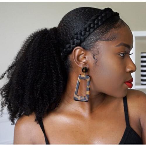 Ponytail Human Hair Mongolian Afro Kinky Curly Ponytail 4B 4C Clip In Hair Extensions Natural Hair Bundles 100% Ever Beauty
