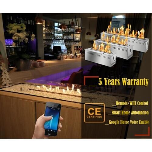 Inno-Fire 24 inch indoor black silver intelligent electric bioethanol fireplace