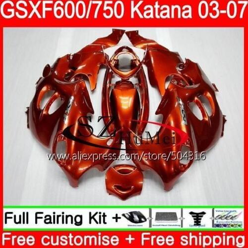 Body For SUZUKI KATANA GSX750F GSXF 750 Gloss orange 600 34SH13 GSXF600 03 04 05 06 07 GSXF750 2003 2004 2005 2006 2007 Fairings