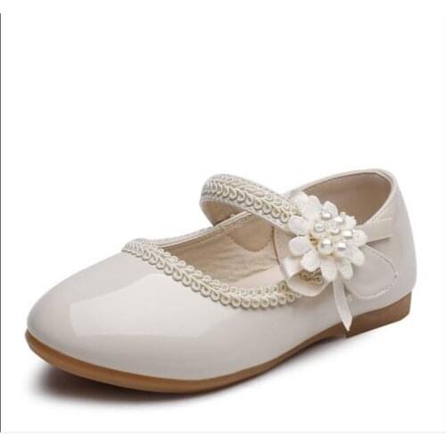 Autumn spring New Baby Girls Leather Shoes Flower Kids Shoes Princess Cocktail Party Shoes For Baby Girls Wedding Dress sandals