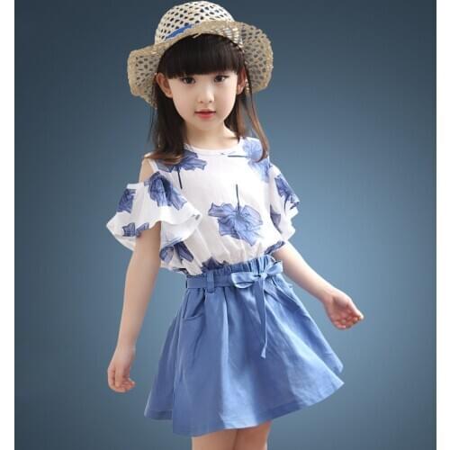 Girls Summer Outfits Kids Fashion Girl 2020 Children Clothing Maple Skirt Set Teenage Girls Clothing For 10 12 Year Clothes