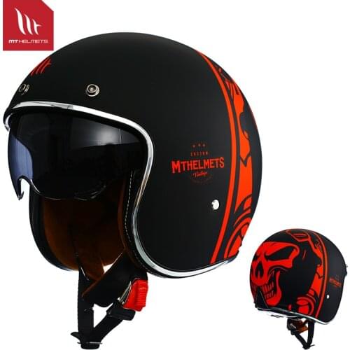 MT Motorcycle Helmet Motocross Open Face Helmet Motorbike Moto Casco Vintage Retro Biker Scooter Helmet