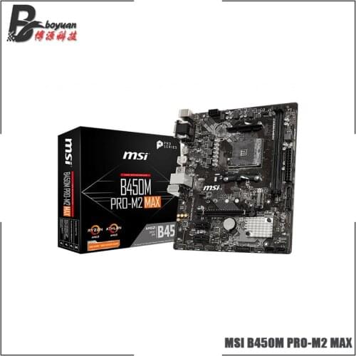 MSI B450M PRO M2 MAX M-ATX AMD B450 DDR4 4133(OC) MHz,M.2,SATAIII,VGA,DVI-D,32G,best support R9 Desktop CPU Socket AM4