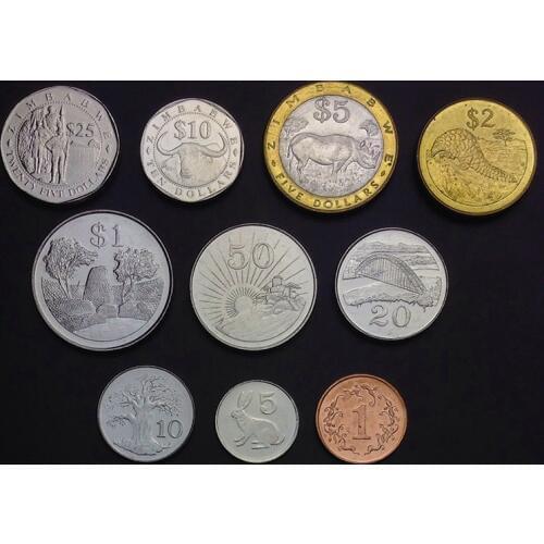 Zimbabwe Set 10 Pieces Coins New Original Coin Unc 100% Real Africa Issuing Coins