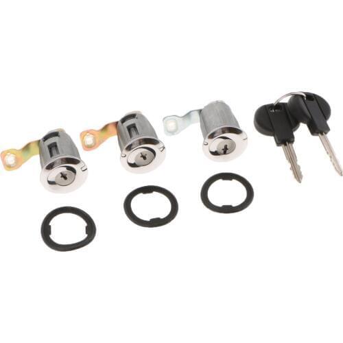 Automotive Car Door Barrel Lock Set 2 Keys & 3 Locks for Peugeot Citroen