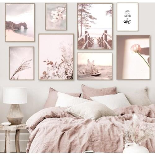 Nature Scenery Poster Wall Art Canvas Art Painting Flower Beach Landscape Print Modern Home Decor Picture for Apartment Design