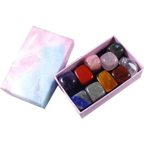 Natural Crystal Rough Polished Large Grained Crushed Stone Ten Gift Box Set Garden Aquarium Decoration Collection Mining Mark