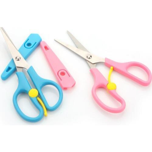 ZtDpLsd Scissors Stationery Children Primary School Students Art Safety Infant Plastic Hand - Cut Paper Stainless Steel Scissors