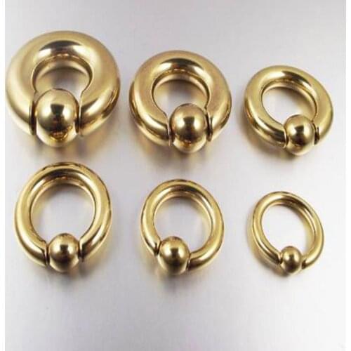1pcs Gold Stainless Steel Big SizeEarring Captive Hoop Rings BCR Eyebrow Tragus Nipple Piercing Nose Ring Body Jewelry Women Men