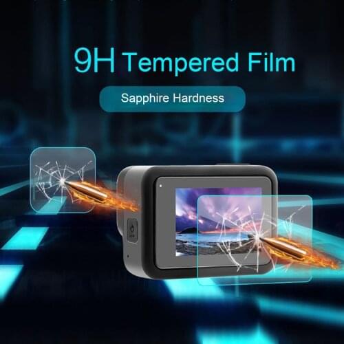 Camera Lens Flim For GoPro 8 Black Camera Tempered Glass 3PCS Film Dual Screen + 6 Lens Protector Film Front Back Cover Set 19Ot