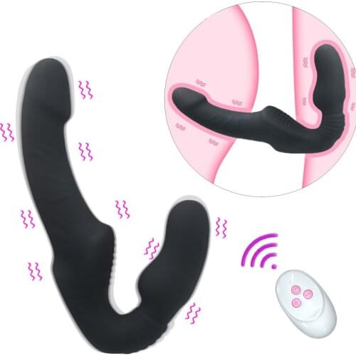 Realistic Dildo Vibrator G Spot Double Vibrating Strapless Strapon 10 Speeds Vibrator Anal Beads Butt Plug Adult Sex Toys