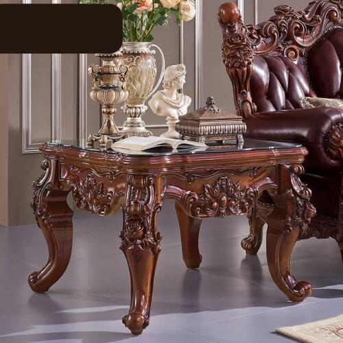 Luxury American Square Table European-style Solid Wood Carved Lace Table Retro Seating Area Table Furniture