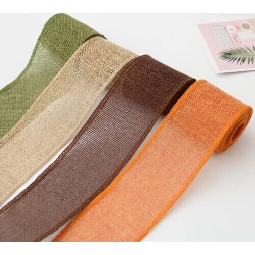 3m/roll 60mm Colorful Jute Burlap Wired Ribbon Rolls Christmas Gift Gift Wrapping Decoration Wedding Party Crafts Decor