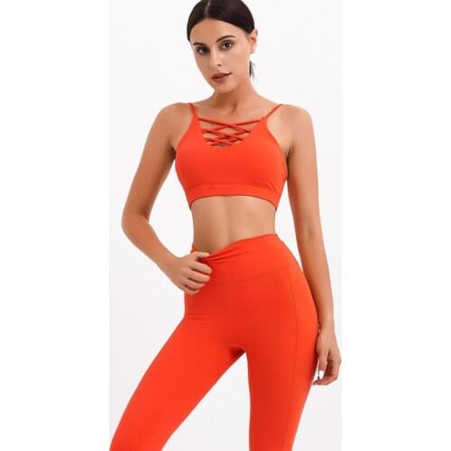 Yoga Sets Women Yoga Tracksuits 2 Pieces Suits Shockproof Sexy Bra Push Up Leggings High Stretchy Nylon Sportswear Female Tights