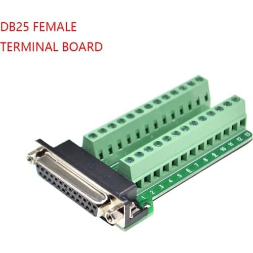 1PCS DB25 25PIN 2 ROW female connector to terminal adapter D-SUB RS232 TO RS485 converter 25 pin terminal board Signal Module