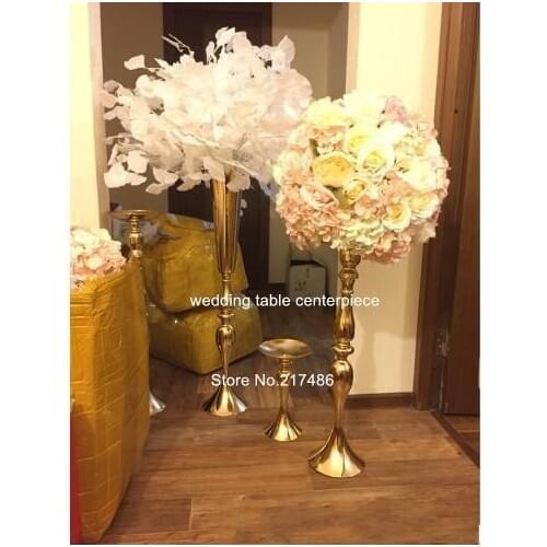 10 elegant Tall sliver New Arrival ! Gold Metal Vase, Gold Flower Vase, Royal Gold Trumpet Vase For Decoration