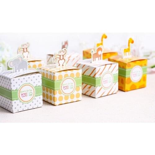 50pcs Animal Candy Box Baby Girl Boy Party Favors Wedding Gifts for Guests Birthday Party Decoration Supplies