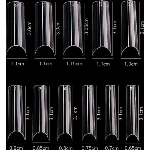 550Pcs/Bag 3.1cm(0+~9 Size) Extra LONG Square C CURVE Straight False Nail XL Clear/Natural Fake Nails Half Cover NAIL TIPS Tc#40