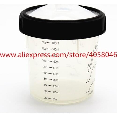 600ml,Paint Mixing Cup ,Free shipping Spray gun PPS Type H/O Quick Cup, No cleaning Cups and Collars (hard cup+inner cup+lids)