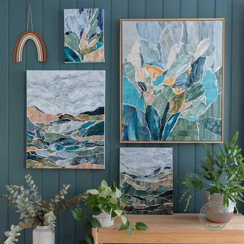 Abstract Dark Mountain Landscape Posters and Prints Wall Art Canvas Painting Aesthetic Pictures for Living Room No Frame