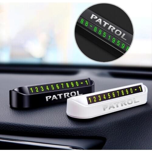 Car Styling Temporary Parking Card Phone Number Card Plate Car sticker For NISSAN PATROL Auto Accessories