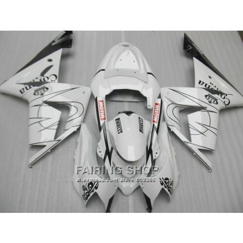 White zx10r 2004 2005 Fairings For Kawasaki Ninja zx-10r 04 05 High quality Fairing kit EMS free *n35