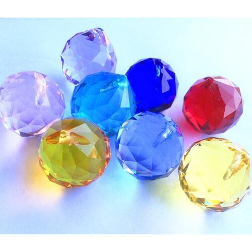 Free Shipping 30mm 50pcs Mixed Colors crystal Faceted Balls for Crystal Chandelier Parts,suncatcher prism hanging pendants