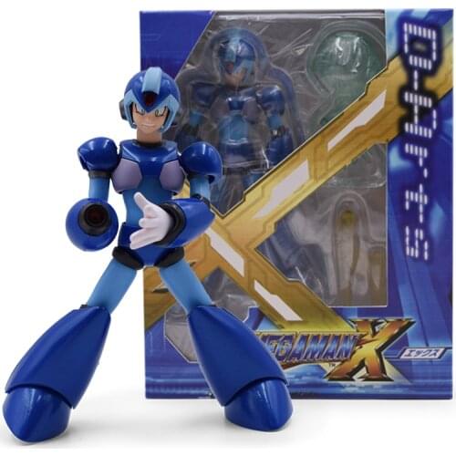 Anime Figure Mega Man Model Toys Megaman Rockman Blue and Red Rokkuman PVC Model Dolls Anime Figure Action figurine 8-13cm