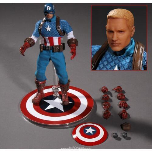 Disney Marvel Avengers Captain America 16.5cm Action Figure Anime Mini Decoration PVC Collection Figurine Toys model children