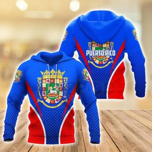 Puerto Rico Art 3D Printed Hoodie Man Women Harajuku Outwear Zipper Pullover Sweatshirt Casual Unisex Jacket Tracksuit K767