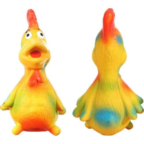 Natural Rubber Dog Toy Chicken Pet Latex Vocal Molar Teeth Toys Cat Bite Squeak Short Legs Small Cock Chew Toy Tooth Cleaning