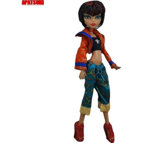 Crop Top Pants Red Coat for Monster High Dolls Fashion Doll Clothes For Bratz Doll Outfits Accessories 1/6 DIY Kid Toys