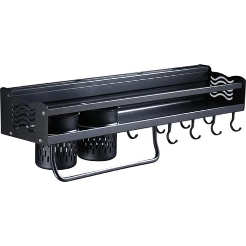 Kitchen Utensil Wall Mounted Storage Pot Can Pan Rack Hanging Hooks Organizer