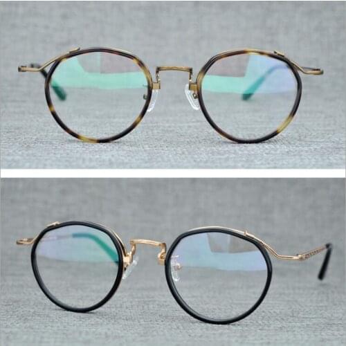LKK High quality acetic acid frame eyeglass frame retro round glasses prescription glasses for men and women