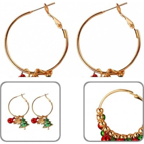 Lovely Small Bells All Match Christmas Tree Earrings Women Accessories