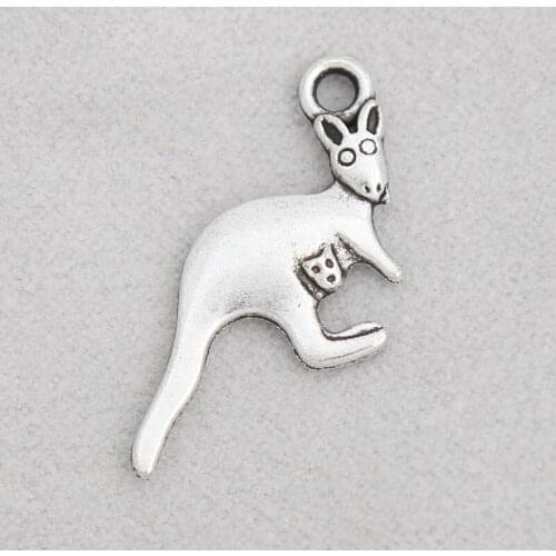 RAINXTAR Fashion Cute Kangaroo Alloy Animal Charms 12*26mm 20pcs AAC1121