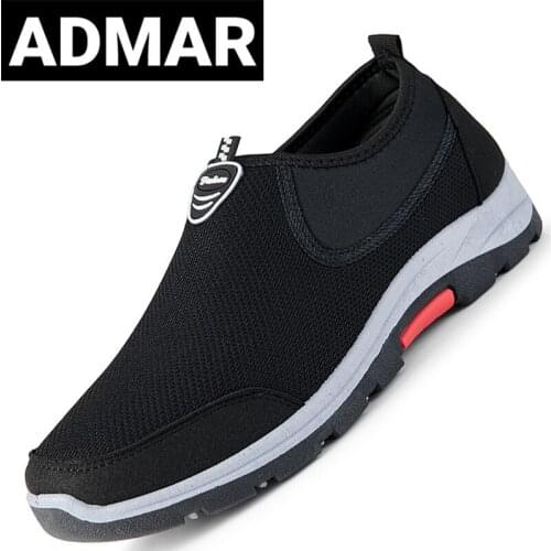 ADMAR Summer Mesh Mens Casual Shoes Light Sneakers Men Breathable Slip on Mens Loafers Outdoor Walking Shoes Zapatillas Hombre