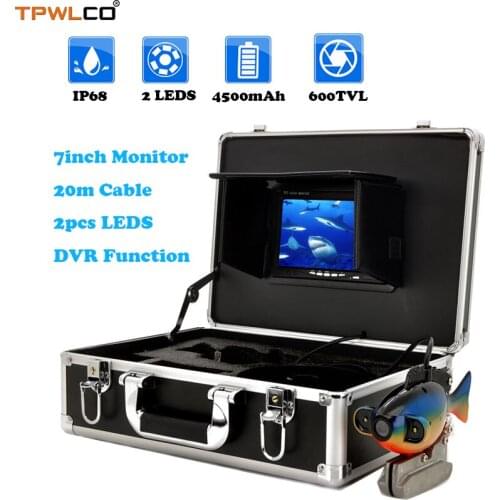 New Underwater Video Camera Fishing The Camera Viewing Angle 94Degree 20m Cable 7" 600TVL Waterproof Winter Camera With DVR