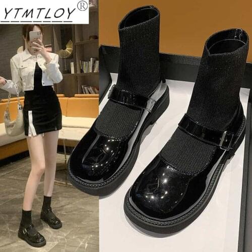 2022 Winter Womens New Shoes In The Boots Brand Fashion Thick-soled Boots Square Toe Womens Shoes Gladiator Boots
