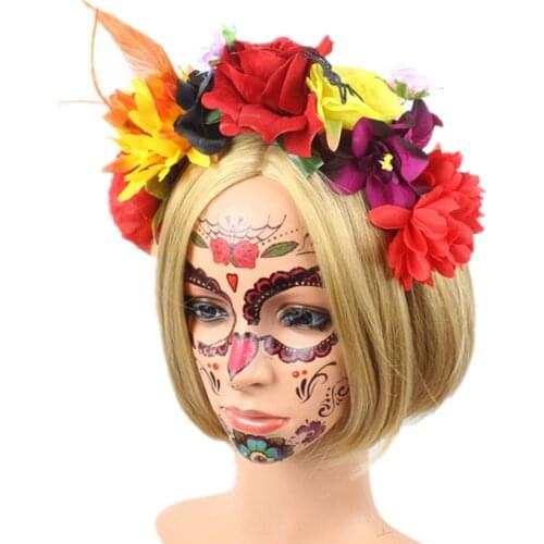 New Black Spider Halloween Party Headband Dress Up Headwear for Women, Simulation Rose Headbands for Women Designer