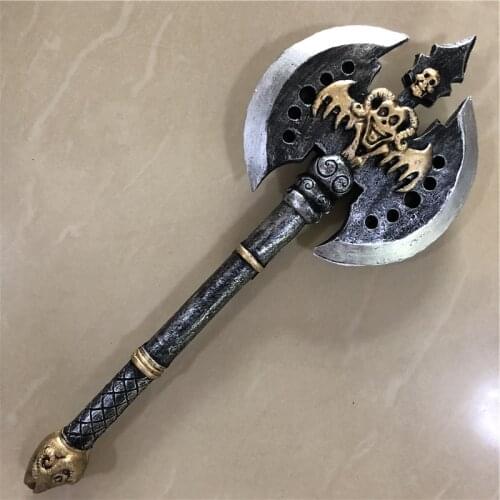 1:1 Cosplay Weapon Prop Knight Orc Double-edged Black Axe Movie Game Anime Role Play Halloween Link Cos Kids Gift PU 70