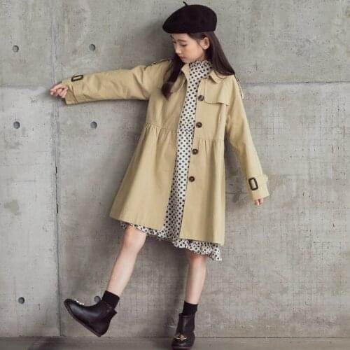 Girls Autumn Coat 2020 Mother and Daughter Clothes Dress Family Matching Outfit Long Windbreaker Children Jacket Trench Coat