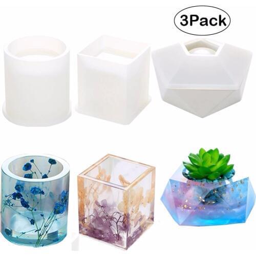 Transparent Silicone Mould Dried Flower Resin Decorative Craft DIY Storage Pen holder Mold epoxy resin molds gypsum mold
