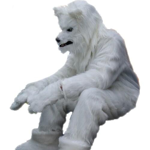 Adult Size Realistic Fox Mascot Costume Full Body Long Plush Hair Animatronic Mouth Carnival Costumes for Halloween Events