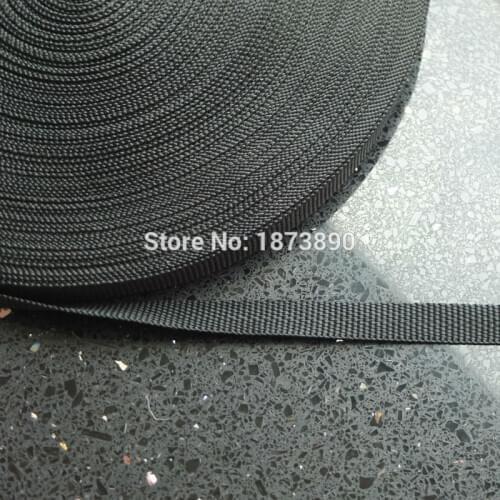 25 Yard 32mm 1.25" Polypropylene PP Webbing Strap Belt Buckles Strapping Black