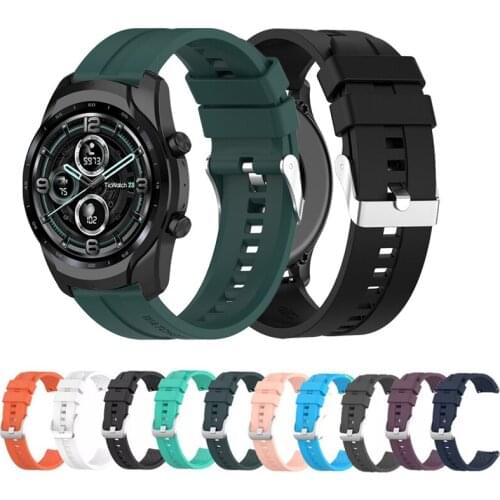 22mm Quick Release Strap For Ticwatch Pro 3/Pro 2020 Sport Silicone Replace Wristband For Ticwatch GTX S2 E2 Bracelet Watchband