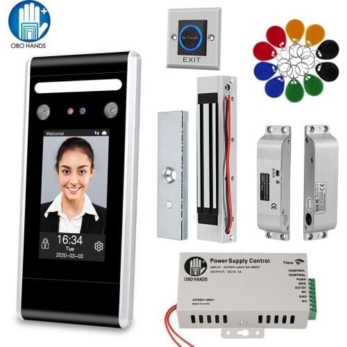RFID Biometric WiFi Dynamic Facial Time Attendance Access Control System + 180kg Magnetic Lock + Infrared Switch with Software
