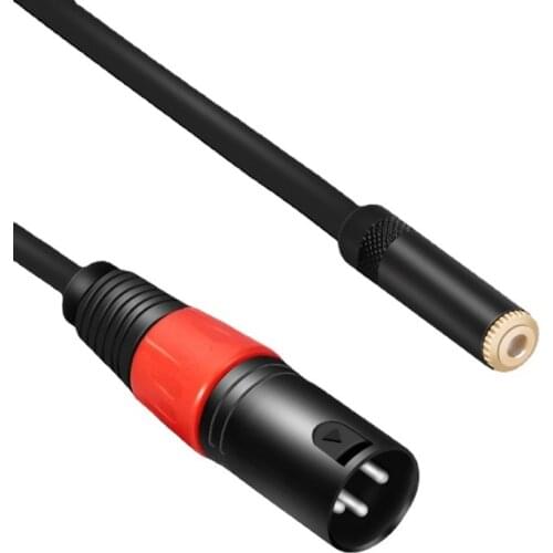 DIY XLR 3.5mm hole microphone cable camera three core Canon 3.5 female converter