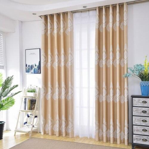 Light Luxury European and American Colored Silk Jacquard Curtains Simple for Bedroom Living Room Shading Curtains Tulle Custom